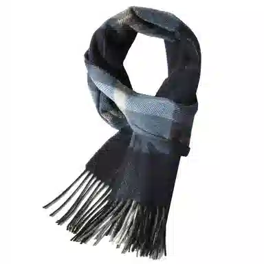 一米画纱 柔软亲肤长款加厚保暖时尚休闲气质格纹流苏潮流舒适 绵羊毛 绒线围巾 男女同款情侣款