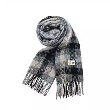 卡皮巴拉小黄豚 保暖高级感百搭格纹流苏设计氛围感加厚时尚温暖简约复古 聚酯纤维 绒线围巾 男女同款情侣款