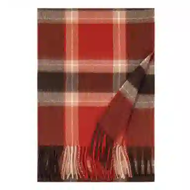 一米画纱 柔软亲肤长款加厚保暖时尚休闲气质格纹流苏潮流舒适 绵羊毛 绒线围巾 男女同款情侣款