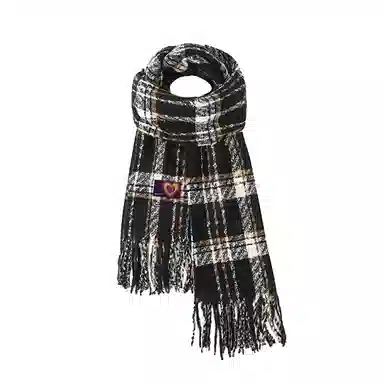 红豆 韩版复古格子百搭保暖 涤纶 绒线围巾 男女同款情侣款