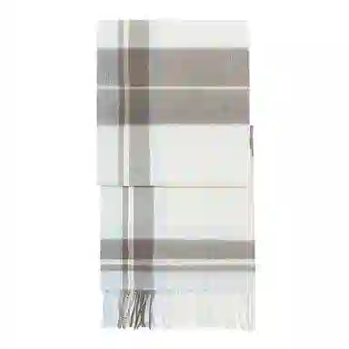 一米画纱 柔软亲肤长款加厚保暖时尚休闲气质格纹流苏潮流舒适 绵羊毛 绒线围巾 男女同款情侣款