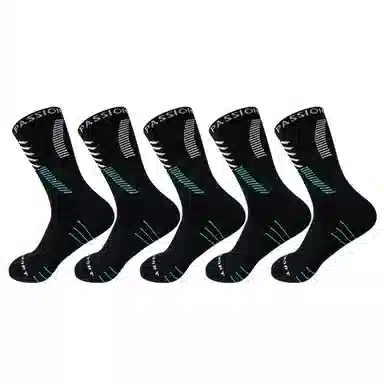 二三二三 轻弹减震专业潮流经典学院风运动袜轻盈舒适透气多功能柔软亲肤耐磨防滑防臭小腿袜羽毛球排球青少年可穿篮球袜 男款