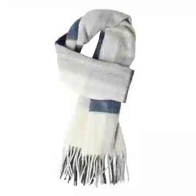 一米画纱 柔软亲肤长款加厚保暖时尚休闲气质格纹流苏潮流舒适 绵羊毛 绒线围巾 男女同款情侣款