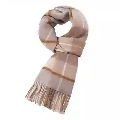 一米画纱 柔软亲肤长款加厚保暖时尚休闲气质格纹流苏潮流舒适 绵羊毛 绒线围巾 男女同款情侣款