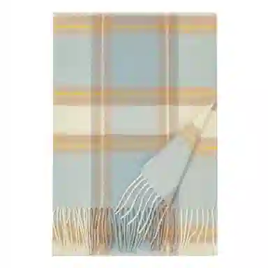 一米画纱 柔软亲肤长款加厚保暖时尚休闲气质格纹流苏潮流舒适 绵羊毛 绒线围巾 男女同款情侣款