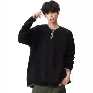 DEMAVIE Henry Collar Pullover