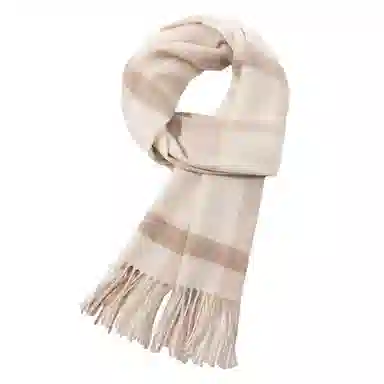 一米画纱 柔软亲肤长款加厚保暖时尚休闲气质格纹流苏潮流舒适 绵羊毛 绒线围巾 男女同款情侣款