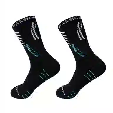 二三二三 轻弹减震专业潮流经典学院风运动袜轻盈舒适透气多功能柔软亲肤耐磨防滑防臭小腿袜羽毛球排球青少年可穿篮球袜 男款