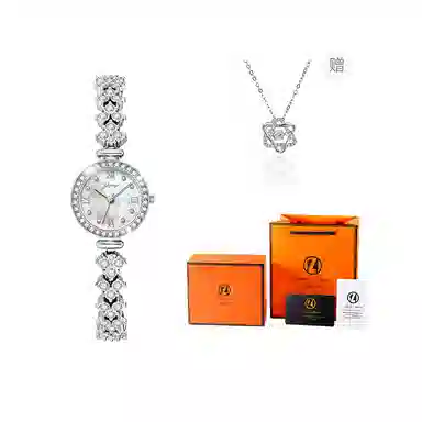 雅嘉怡 腕表 石英机芯 合金表带 贝母色表盘 女表 时尚简约轻奢镶钻奢华气质小众高级感通勤职场商务风百搭女士小圆手表生活防水礼盒包装