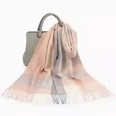 一米画纱 柔软亲肤长款加厚保暖时尚休闲气质格纹流苏潮流舒适 绵羊毛 绒线围巾 男女同款情侣款