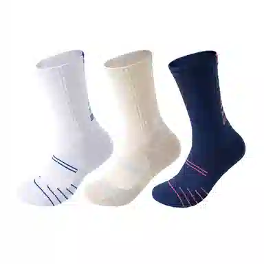 二三二三 潮流百搭舒适高弹透气小腿袜吸汗防臭舒适耐穿舒适轻薄透气减震运动袜休闲运动人体工学设计网眼透气篮球袜 男款