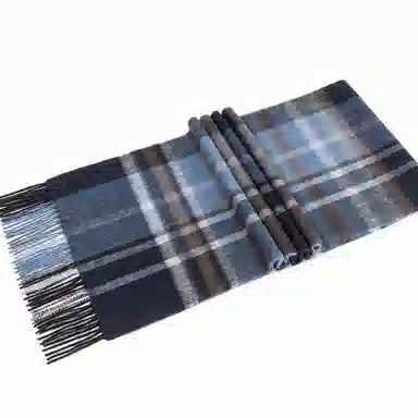 一米画纱 柔软亲肤长款加厚保暖时尚休闲气质格纹流苏潮流舒适 绵羊毛 绒线围巾 男女同款情侣款