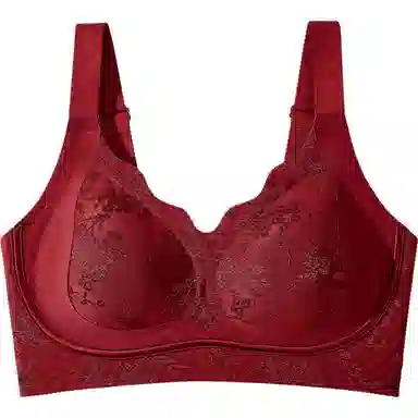 二三二三 新中式国风本命年婚嫁马年大码无痕内衣果冻软支撑亲肤舒适透气聚拢优雅背心美背无钢圈防下垂约会小心机日常通勤文胸 女款