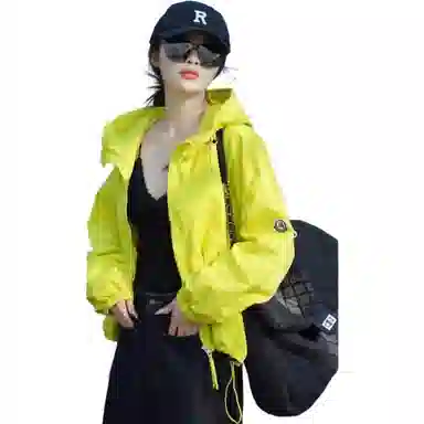 邦固依品 高级感连帽短款外套女春季小个子宽松显瘦冲.锋衣薄上衣夹克 女款