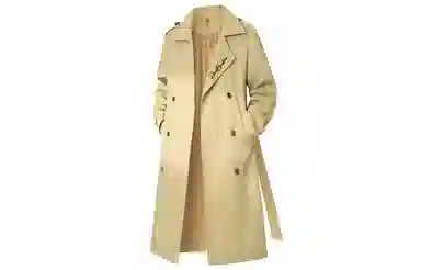 大卫贝肯 美式无性别主义高街简约基础中长款英伦高级感收腰系带设计痞帅纯色潮牌休闲宽松通勤百搭外套大衣 男女同款