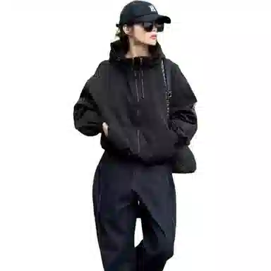 邦固依品 高级感连帽短款外套女春季小个子宽松显瘦冲.锋衣薄上衣夹克 女款