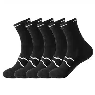 二三二三 纯色毛巾底缓震运动袜吸汗透气防臭日常通勤休闲袜舒适亲肤减压跑步健身训练袜户外骑行体育生羽毛球登山中筒袜 男女同款