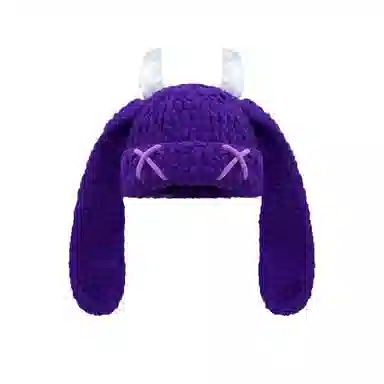 恩僾德 毛帽子可爱甜酷风小恶魔耳朵搞怪牛角头套加厚保暖#好运 针织 绒线帽 男女同款情侣款