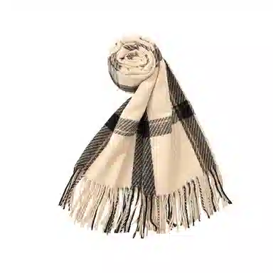 红豆 简约大方时尚百搭温暖柔软 涤纶 绒线围巾 男女同款情侣款