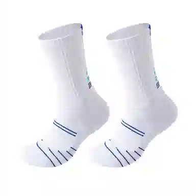 二三二三 潮流百搭舒适高弹透气小腿袜吸汗防臭舒适耐穿舒适轻薄透气减震运动袜休闲运动人体工学设计网眼透气篮球袜 男款