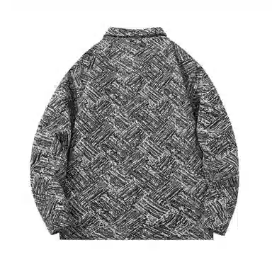 萌芽熊 美式高街系列外套格子几何提花复古小香风美拉德色系情侣工装衬衫式个性百搭潮流宽松开衫痞帅夹克 男女同款