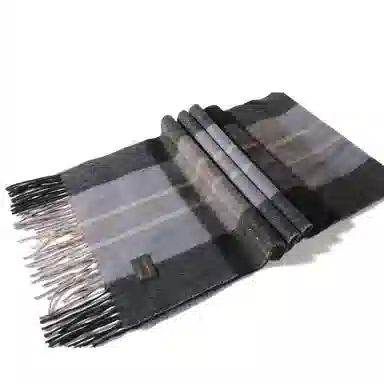 一米画纱 柔软亲肤长款加厚保暖时尚休闲气质格纹流苏潮流舒适 绵羊毛 绒线围巾 男女同款情侣款