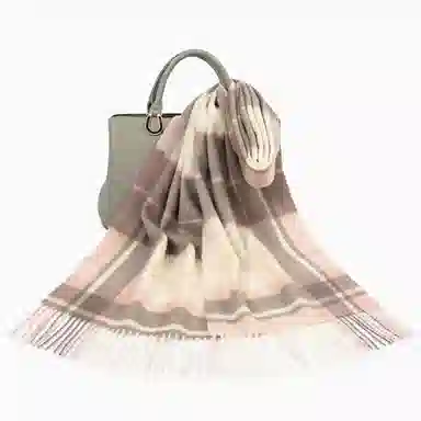 一米画纱 柔软亲肤长款加厚保暖时尚休闲气质格纹流苏潮流舒适 绵羊毛 绒线围巾 男女同款情侣款