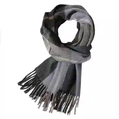 一米画纱 柔软亲肤长款加厚保暖时尚休闲气质格纹流苏潮流舒适 绵羊毛 绒线围巾 男女同款情侣款