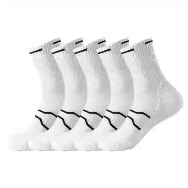 二三二三 纯色毛巾底缓震运动袜吸汗透气防臭日常通勤休闲袜舒适亲肤减压跑步健身训练袜户外骑行体育生羽毛球登山中筒袜 男女同款