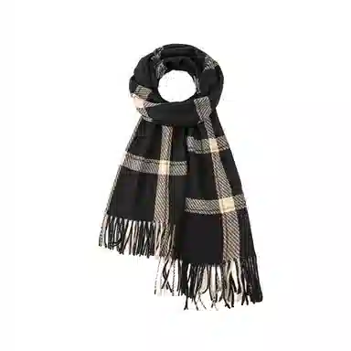 红豆 简约大方时尚百搭温暖柔软 涤纶 绒线围巾 男女同款情侣款