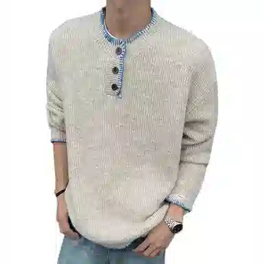 DEMAVIE Henry Collar Pullover