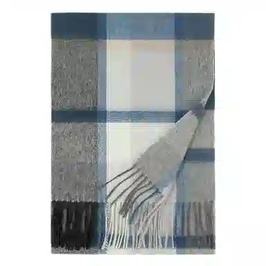 一米画纱 柔软亲肤长款加厚保暖时尚休闲气质格纹流苏潮流舒适 绵羊毛 绒线围巾 男女同款情侣款