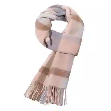 一米画纱 柔软亲肤长款加厚保暖时尚休闲气质格纹流苏潮流舒适 绵羊毛 绒线围巾 男女同款情侣款