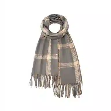 红豆 简约大方时尚百搭温暖柔软 涤纶 绒线围巾 男女同款情侣款