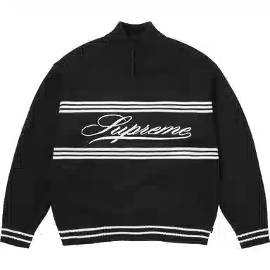 Supreme FW25 Script Stripe Half Zip Sweater