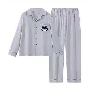 静英鸾 简约休闲时尚卡通小狗亲肤柔软舒适可外穿家居服睡衣套装 男款