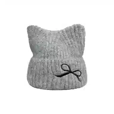 恩僾德 猫耳朵针织帽子韩版可爱减龄滑雪小众百搭显脸小保暖 聚酯纤维 绒线帽 男女同款情侣款