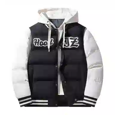 棉基因 春秋季拼接假两件飞行员夹克防寒优质棉棒球服高个子小个子日系男简约潮流美式高街工装风青少年职场通勤学院风棉衣外套 男女同款