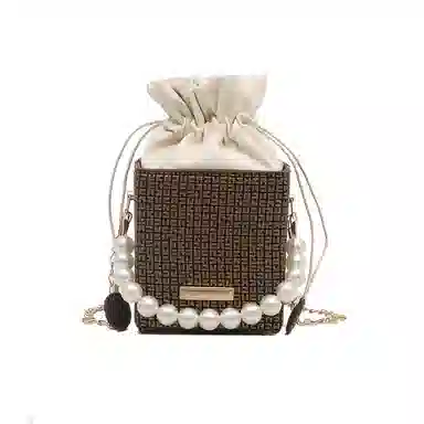 米囹 时尚百搭 水桶包 单肩斜挎包 常规 黑色