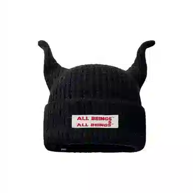 恩僾德 可爱搞怪触角针织保暖百搭显脸小护耳 聚酯纤维 绒线帽 男女同款情侣款