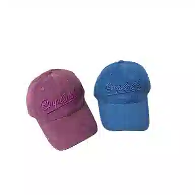 艾佳微 磨毛复古字母刺绣显脸小软顶百搭帽子美式 棉 鸭舌帽 男女同款情侣款