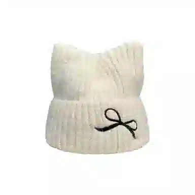 恩僾德 猫耳朵针织帽子韩版可爱减龄滑雪小众百搭显脸小保暖 聚酯纤维 绒线帽 男女同款情侣款