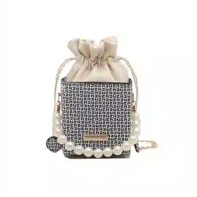 米囹 时尚百搭 水桶包 单肩斜挎包 常规 黑色