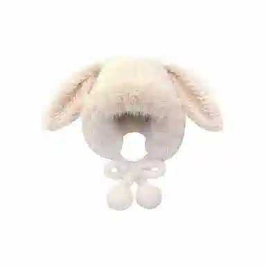 恩僾德 日系可爱粉色兔子毛绒百搭卡通滑雪护耳帽潮流 聚酯纤维 绒线帽 男女同款情侣款