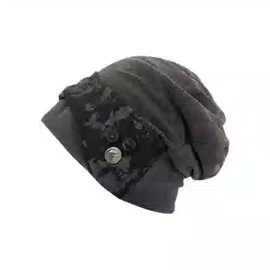 恩僾德 复古扎染废土风堆堆帽百搭套头包头显脸小包头艺术冷淡 聚酯纤维 绒线帽 男女同款情侣款