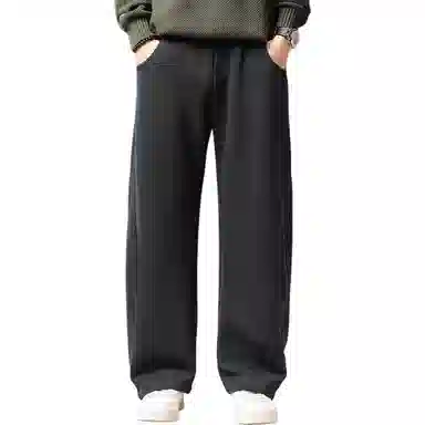 贵色 美式垂感显瘦加厚百搭潮流弯刀阔腿裤休闲裤 男女同款