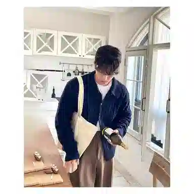 半空山 法式慵懒风翻领毛线衫粗麻花开衫高级感韩系复古纯色休闲修身显瘦简约基础款长袖针织衫 男女同款