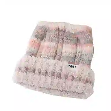 艾佳微 条纹可爱百搭显脸小通勤百搭保暖护耳套大头围 涤纶 绒线帽 男女同款情侣款