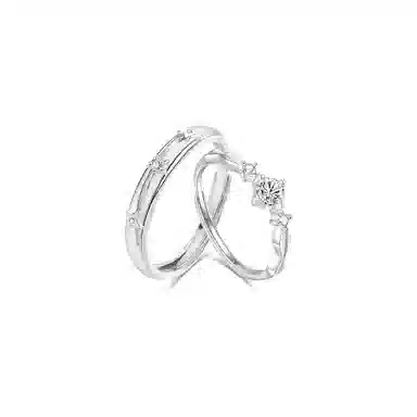 【纯银999】 凤祥囍事 老凤祥 经典精致小众设计百搭爱意满满学生日常简约轻奢闪耀甜蜜高级感开口可调节 足银 戒指 男女同款情侣款