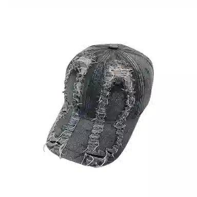 艾佳微 韩版破洞遮阳做旧牛仔休闲百搭显脸小宽檐 棉 鸭舌帽 男女同款情侣款